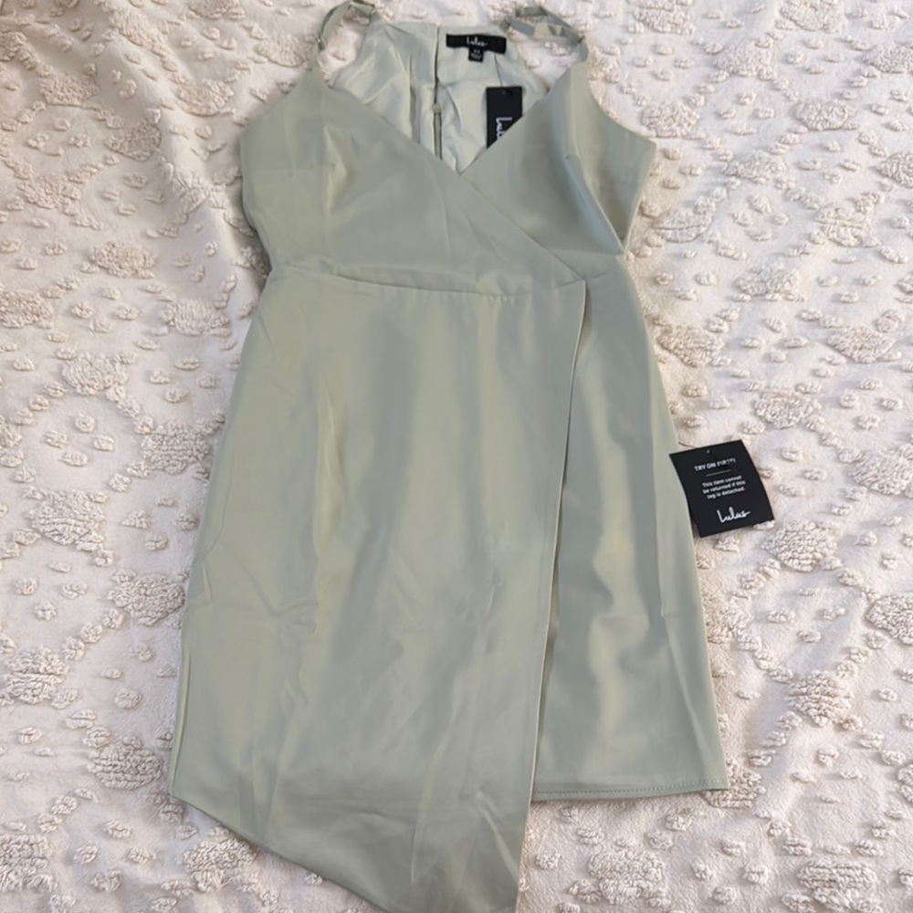 Lulu's Light Green Wrap Dress